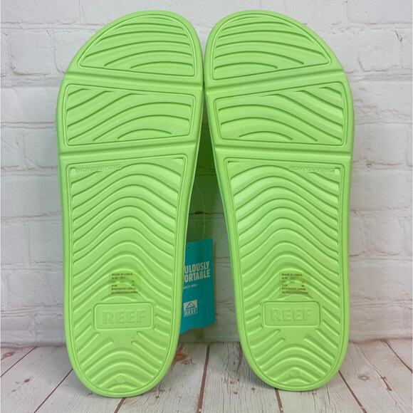 Reef Oasis Double Up Lime Cushioned Water Friendly Slides Sandals Mens Size 13 - Picture 9 of 10